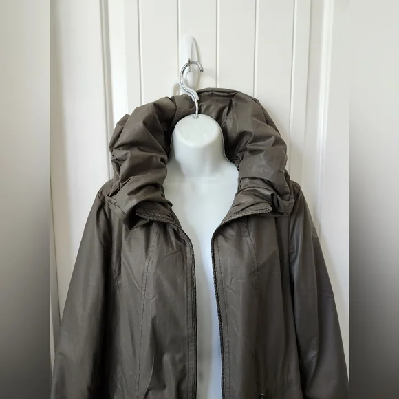 Pile Ou Face Paris Lined Trench/Jacket size 8/T4 | Like New | Muted Green - Picture 7 of 14